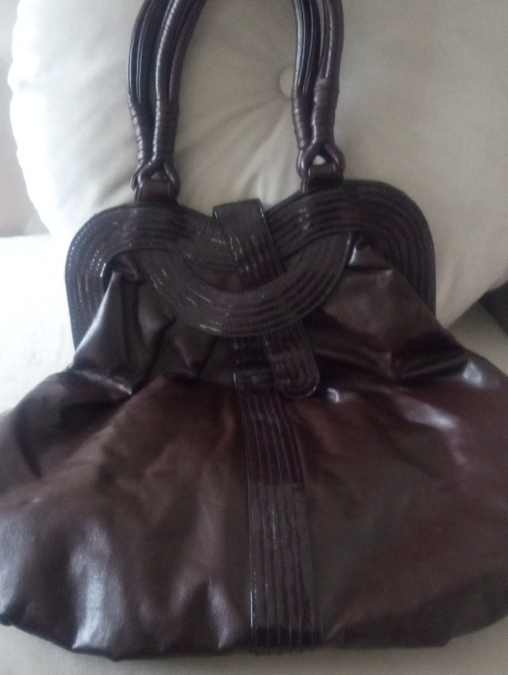 Women's Dark Brown Shoulder Bag with Braided Detail